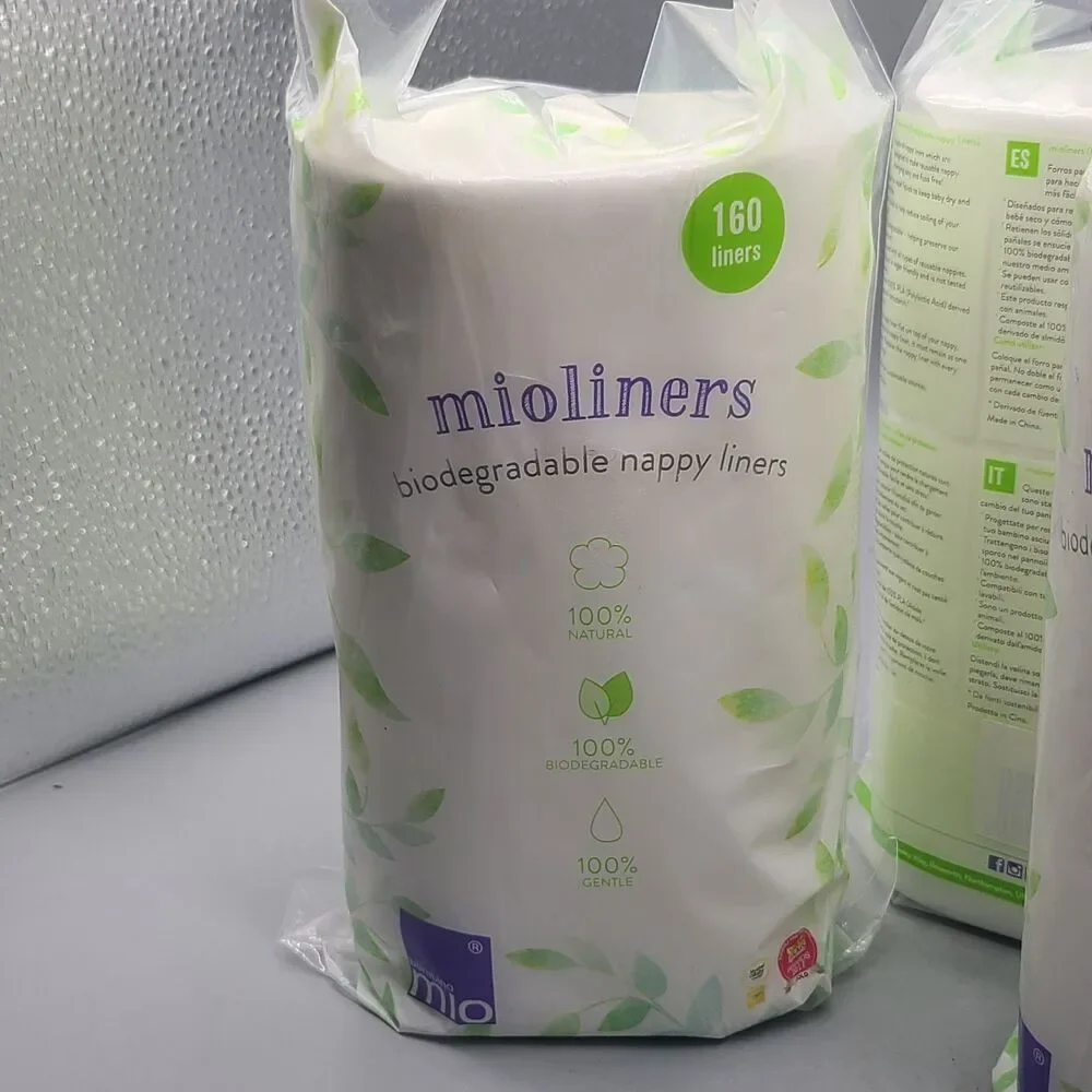 Bambino Mio Mioliners set (2) Nappy Liners 160 Count/ each Biodegradeable NEW
